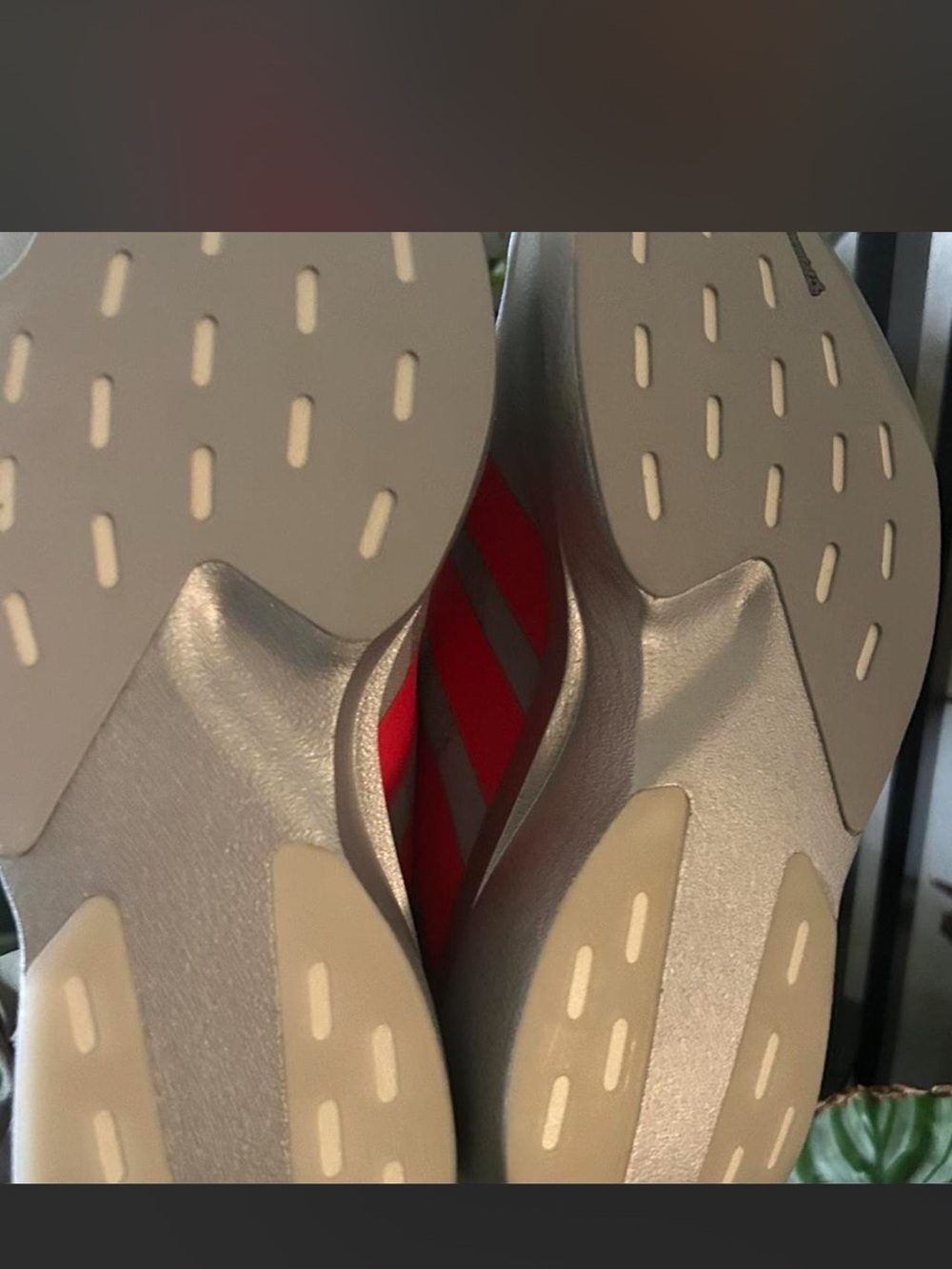 adidas Men’s Athletic Shoes - Gray with Red Stripes - Picture 3 of 3